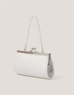 Satin Rose Bow Mini Bag Ivory