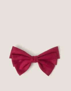School Bow Hair Clip Red