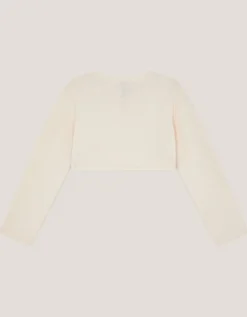 Sequin Flower Embellished Cardigan White