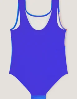 Sequin Flower Swimsuit Blue