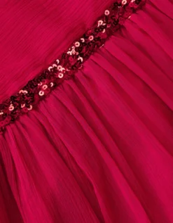 Sequin One-Shoulder Prom Dress Red