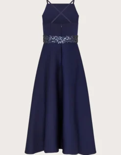 Sequin Scuba Prom Dress Blue