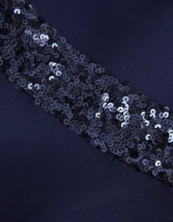 Sequin Scuba Prom Dress Blue