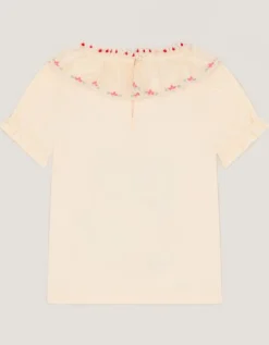 Sequin Unicorn Collar Top Ivory