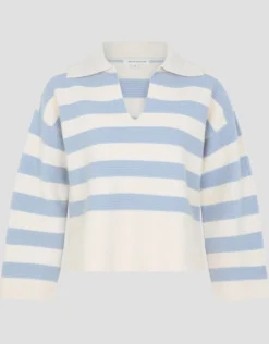 Shay Stripe Collar Jumper Blue
