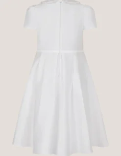 Sicily Pearl Collar Communion Dress White