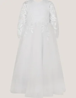 Sienna Floral Embroidered Communion Dress White