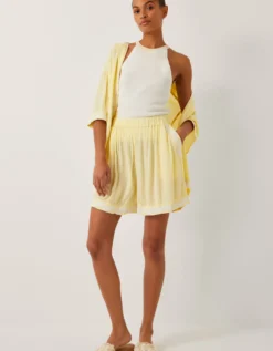 Sienna Ricrac Crinkle Shorts Yellow