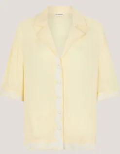 Sienna Ricrac Short Sleeve Shirt Yellow