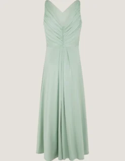 Skye Ruched Knot Jersey Prom Dress Green