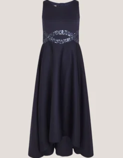 Sleeveless Sequin Prom Dress Blue