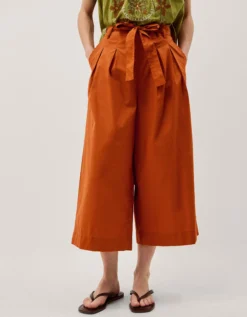 Sofia Cropped Wide Leg Trousers Orange