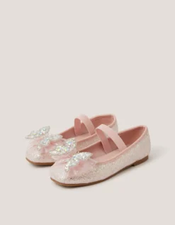 Sparkle Butterfly Ballet Flats Pink