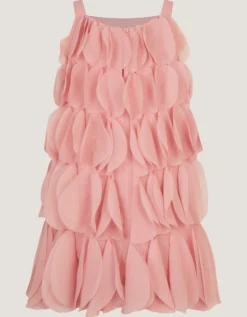 Strappy Scallop Frill Dress Pink