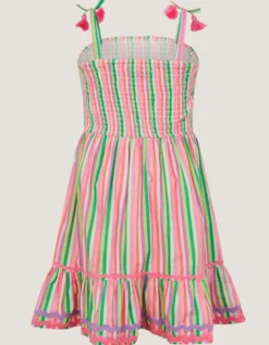 Strappy Stripe Dress Green
