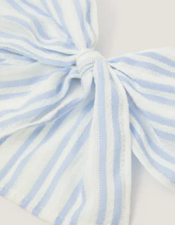 Stripe Bow Hair Clip
