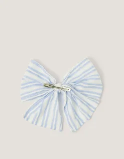 Stripe Bow Hair Clip