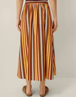 Sydney Stripe Midi Skirt Yellow
