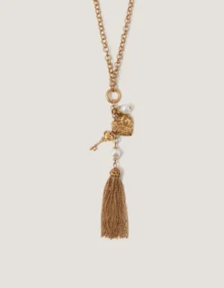 Tassel Heart Charm Necklace