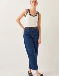 Tate Crochet Trim Tank Top Ivory