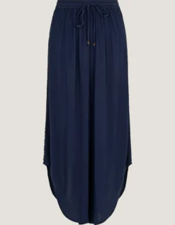 Teri Drawstring Culotte Trousers Blue