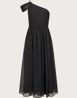 Texas One-Shoulder Prom Dress Black