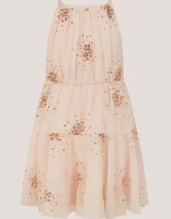 Tilly Sequin Tiered Party Dress Pink