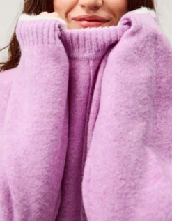 Tori Oversized Tipped Jumper Purple