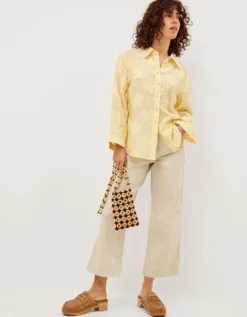 Tyra Floral Jacquard Shirt Yellow