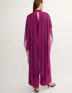 Valerie Cape Wide Leg Jumpsuit Purple