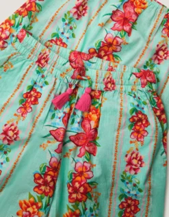 Vintage Floral Tank Top & Trousers Set Blue