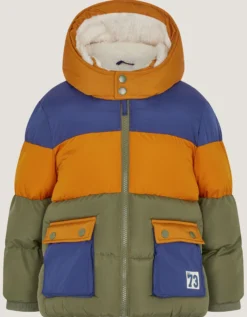 Water-Resistant Colourblock Puffer Jacket Multi