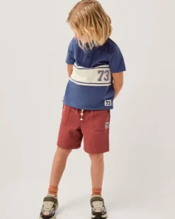 Whipstitch Drawstring Shorts Red