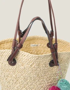 Yvie Woven Raffia Basket Bag
